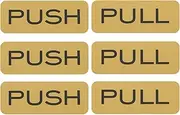 uxcell 3Set Push Pull Door Stickers, 2x4.7in Push and Pull Signs Plate Acrylic Vertical Self-Adhesive for Doors Glass Window Business Stores, Rectangle, Gold