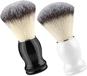 MOTHNUR 2Pcs Beard Brushes for Men Portable Shaving Brush Hair Duster Unique Design Barber Tool for Shaving Hair Cutting and Cleaning Soft Bristles for Gentle Grooming