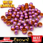 Leg Aluminum Rings PIGEONS 8mm Bands Foot Birds Chicks Quail Light PURPLE COLOR