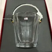 Baccarat Ice Bucket Vintage Gold handle Crystal French Baccarat Ice Bucket Rare