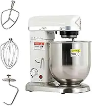 Mixer,3 Speeds Food Mixer,with Stainless Steel Mixing Bowl, Dough Hooks & Mixer Beaters for Dressings, Frosting, Meringues,White-B(7L)