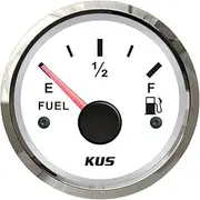 52mm Oil Fuel Level Gauge Meter Indicator 0-190hm 12V/24V (2") Oil Tank Level Gauge for Boat RV Motorhome Truck Auto Marine Vehicles (White)