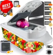 Veggie Chopper, Mandoline Slicer, 22-in-1, Cutter, Dicer, Container, 11 Blades