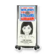 Quirky Fun Japan Sticker Bob Girl Square (Black) Pretty Decal B-Side Label