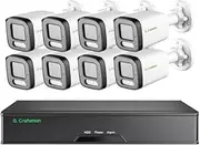 5 Megapixel (5MP) All-Aluminum Security Camera System with IP 67, 8-Channel NVR with 8 POE Cameras & 2TB HDD, CMOS Sensor & Human Detection