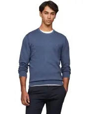 [Tommy Hilfiger] Essential Cotton Crew Neck Knit in Blue