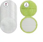 [Szxtdzsw] Compatible with Samsung Bespoke Jet 90/75 / 70 Pet Cordless Vacuum Cleaner,20 Pack -Spraying Rotary Brush Vacuum Mopping Dry Paper Towels，White,2 Mop Pads.