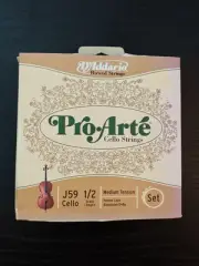 D'Addario Pro-Arte Cello String Set, 1/2 Scale, J59, Perion Core Medium Tension