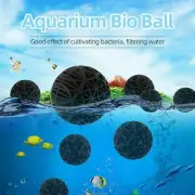 Fish Tank Bio Filter Balls Plastic + Sponge Accessories 26mm Black New