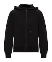 embroidered tiger zip-up hoodie M Black
