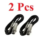 2 Pack - 10ft XLR 3-Pin Female to 1/4" Mono Shielded Microphone Mic Cable