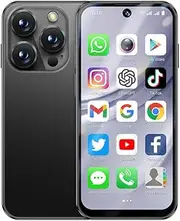 Mini Mobile Phone 4G Smartphone, 3.88 Inch Full Screen Smartphone Android 12, Dual SIM, Face Recognition, GPS, OTC,Google Play Unlocked Phone (Black, 64, GB, GB, 4)