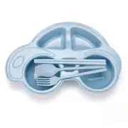 2Set Creative Wheat Straw Four-piece Cutlery Set Cute Cartoon Cart Children's Tableware Set Kitchen Accessories