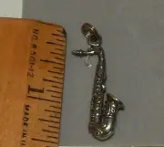 Hand and Hammer H&H Sterling Silver Saxophone Jewelry Charm Pendant MIB