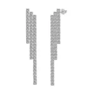 Shiny Zirconia Tassel Party Stud Earring&Single left sterling silver snake