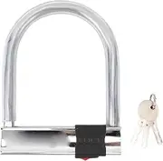 Bike U Lock Carbon Steel Safety Portable U Lock with 3 Keys Anti Theft Fire Hydrant Cut Prevention for Electric Bikes Motorcycles Tricycles