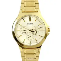 在飛比找樂天市場購物網優惠-CASIO手錶 金色三眼鋼錶【NECE7】