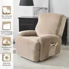 1 Seater Velvet Recliner Sofa Cover Elastic Armchair Cover for Living Room Decor