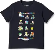 FINE PLUS(ファインプラス) Mario Kart T-Shirt, Short Sleeve, Cotton, Mario Luigi, Princess Peach Toad, Kids