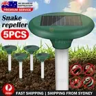 5x Ultrasonic Solar Snake Repeller Plus Multi Pulse Pest Rodent Repellent Yard