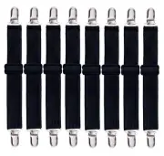 8 Pack Bed Sheet Straps, Adjustable Fitted Sheet Straps Clips, Heavy Duty Bed...