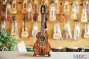 Bright Sun Solid Koa Tenor Ukulele (Blue Stone Inlay)