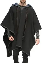 Cloak Wraps Warming Hooded Shawl Poncho Clothes for Party Outdoor