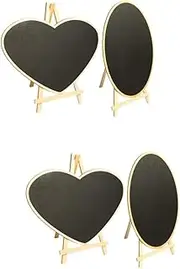 ABOOFAN 2sets Mini Wooden Chalkboard Desktop Tablet Elegant Display Blackboard for Home Birthday 2pcs*2