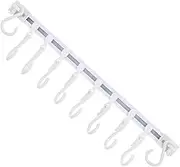 Cabilock 2 Sets of Wall Hanging Storage Rack: Plastic Sliding Track Hooks - No-Punch Installation - 10 Hooks Wall Organizer Rack for Utensils/Clothes and More