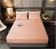 [BoNene] Queen Sheets 1 pc 100% Pure Cotton Fitted Bed Sheet Single Twin Double Queen King Bed Sheet with Elastic Bottom Sheet Cotton Queen Sheet Set (Color : Type 2, Size : 180x200x25cm)