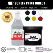 Plastisol Ink & Ink wash Bundle For Screen Printing - Low Temp Cure 270F - Pint