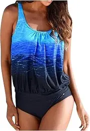 [Generic] Womens Swimming Suits with Shorts Swimsuit Two Suit Bathing Piece Top Women Tummy with Shorts Control Swimwears Tankinis Set Bathing Suits for Women Shorts Set