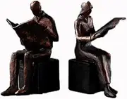 Decorative Book Ends European Vintage Resin Bookends Readers Book Holder Red Bronze Handcrafted Heavy Book Stoppers for Living Room Decor Gift Vintage Books Decor