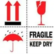 1000 - #DL4420 4x4" Fragile Keep Dry (Arrows/Broken Glass/Umbrella) Label
