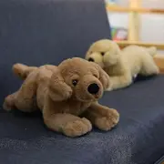 Simulated Labrador Plush Toy - Lifelike Golden Retriever Doll - Stuffed Lying Dog Throw Pillow - Soft Hug Pillow Gift for Kids light brown 36-38cm