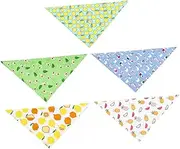 BUGUUYO 5Pcs Pet Scarf Fruits Printed Triangle Bibs for Dogs Comfortable and Skin Friendly Design for Parties and Festivals