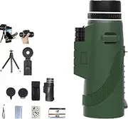 Stscope360 Monocular, Monoculars for Adults High Powered, Portable Night Vision Monocular, with Phone Adapter & Tripod, Clear Low Light Vision (Green,40x60)