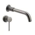 KYLINS Round Gun Metal Curved Concealed Bathtub Bubble Water Outlet Spout Mixer
