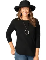 [Fella Hamilton] Eternity Modal/Cotton Bind Top in Black