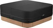 Square Hot Tub Cover, 800D Heavy Duty Oxford Fabric Spa Protector, 90 x 90 Inch Swim Spa, for Outdoor Jacuzzi Tub Waterproof UV Weatherproof Protection Cap - Black
