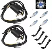 2X Ignition Coil with Spark Plug Boot Cap for Yamaha Road Star S 2008 2009-2014