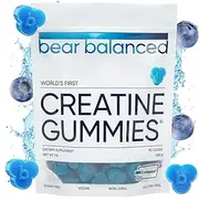 Bear Balanced Creatine Gummies for Men & Women - Creatine Monohydrate, L-Theanine, L-Tyrosine & B12 for Muscle Growth, Strength, Focus, Energy & Health - Low Calorie, Sugar-Free, Vegan & Gluten-Free