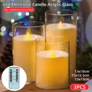 Flameless Flickering Candle Lamp Acrylic LED Light for Christmas Holiday Decor
