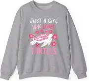 [X.Style] Just a Girl Who Loves Turtles Turtle ds034 Sweater Grey XL