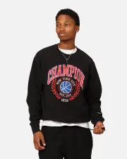[CHAMPION] Champion Reverse Weave Field Basketball Crewneck Black - Size M M Black
