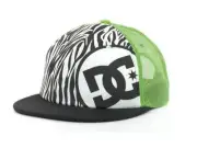 DC Shoes Hunter Zebra Trucker Womens Black Green Snapback Trucker Hat Cap NWT
