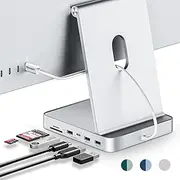 USB C Hub for iMac 24 inch 2021/2023/2024, Minisopuru iMac Hub Support M.2 NVMe SSD, iMac Accessories for iMac M1/M3/M4, iMac Adapter with USB A/C 10Gbps, SD/TF, M.2 SSD (Not Included), Silver