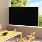 Retractable Side Awning Outdoor Patio Shade Blinds Screen 220x300cm Black