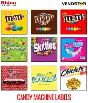 (9) CANDY VENDING MACHINE STICKER LABELS - Skittles - 2.5" x 2.5"