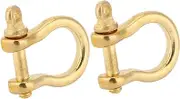 2 Set Anchor Shackle, Pure Brass Shackle, D-Shaped Bow Shackle for FOB, Key Ring, Key Ring, Shackle, Screw Connection, Connector, Buckle